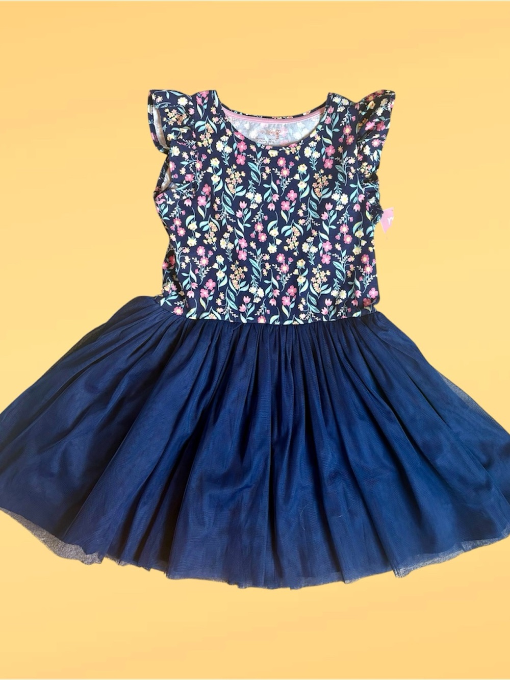 🌸 Cynthia Rowley Girls Dress with Navy Tulle Skirt.